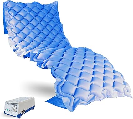 Mobiclinic®, Colchón antiescaras de Aire alternante, Modelo Mobi 1, con Motor compresor, PVC médico ignífugo, Marca española, para escaras de Grado I, 200 x 90 x 7, 130 Celdas, Color Azul