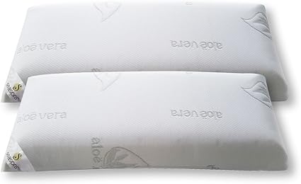 SEASONS - Pack 2 Almohadas Viscoelásticas 70 cm, Antiácaros y Antibacterias, Tejido con Hilo de Plata y Aloe Vera, Doble Funda, Tratamiento con Limpieza de Ozono, Fabricado en España