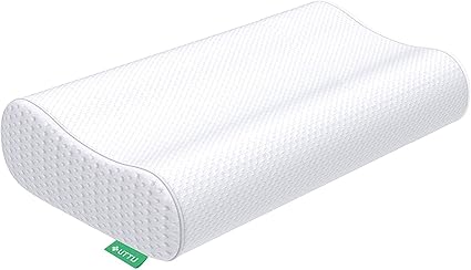UTTU - Almohada de tipo sándwich espuma viscoelástica ajustable, bambú, para dormir, cervical dolor cuello, soporte lado, bocarriba o bocabajo, ortopédica, contorno, CertiPUR-US