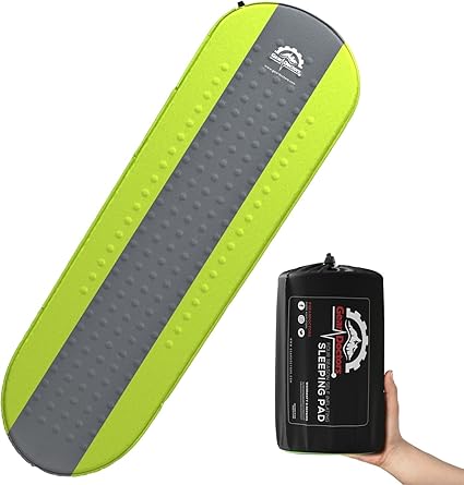 Gear Doctors - Almohadilla de Dormir autoinflable - 4.3 R Almohadilla de Camping para Cuatro Estaciones - 1.5 Pulgadas de Grosor híbrido de Espuma de Aire - Colchón de tamaño Camping,
