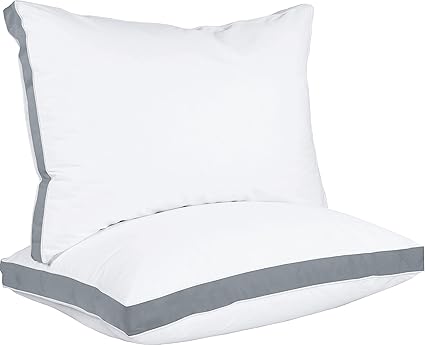 Utopia Bedding Juego de 2 almohadas de cama para dormir, tamaño estándar (gris), calidad de hotel refrescante, almohada reforzada para dormir de espalda, estómago o de lado