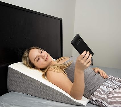 Kӧlbs - Almohada de cuña con parte superior de espuma viscoelástica y elegante funda de tela jacquard para dormir, reflujo ácido, ardor de estómago, enfermedad por reflujo gastroesofágico y ronquidos