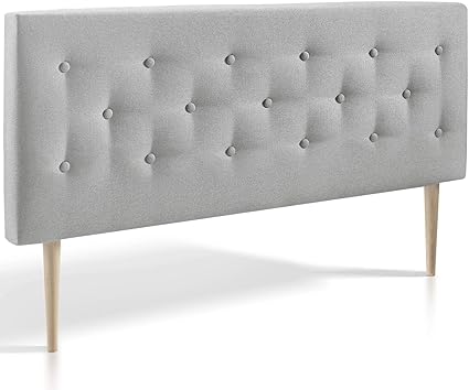 marckonfort Cabecero tapizado Oslo 150X100, capitone en Tela Gris