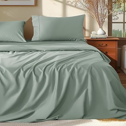 Shilucheng Juego de sábanas de 100 % algodón egipcio tamaño King, 1000 hilos, sábanas de algodón de lujo, ropa de cama y fundas de almohada transpirables y refrescantes, bolsillo de 40.6 cm de
