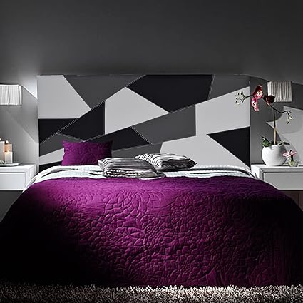 ONEK-DECCO Cabecero de Cama tapizado en Polipiel Mod. Brooklyn 1, para Cama de niño, Juvenil y Matrimonio (Blanco-Negro-Gris, 150x70)
