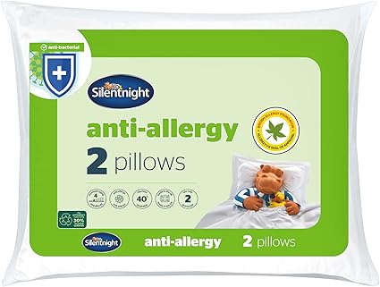 SIlentnight Almohada hipoalergénica, Color Blanco, Microfibra, Blanco, Pack de 2
