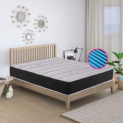 Colchón king size memory zone diferenciate ortopédico y envolvente, reversible, doble confort H23 cm, tejido protector plata anti microbiano, hipoalergénico, SLV Relax King size 200 x 200