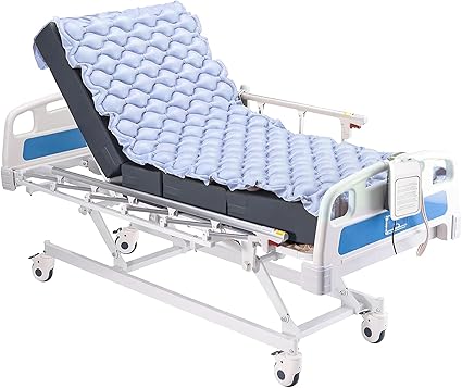 Colchón Antiescaras AITX con Sistema de Bomba de Presión para Camas de Hospital y Cuidado en el Hogar, Azul