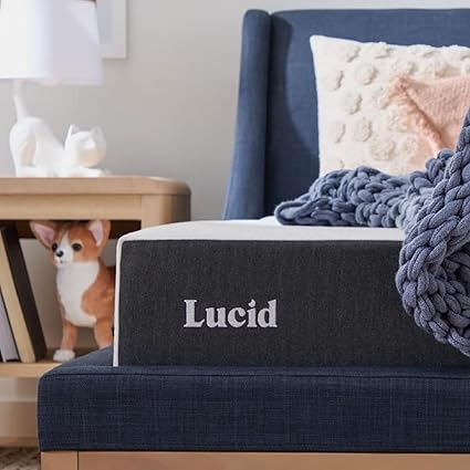 LUCID Colchón viscoelástico - Altura 20 cm, blando - Con carbón de bambú - Espuma transpirable y refrescante, 135x190 cm