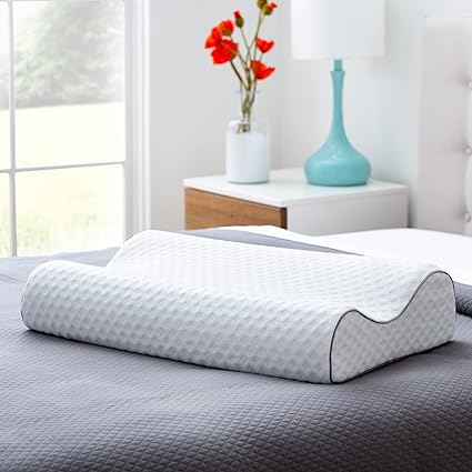 Linenspa Almohada ergonómica de Espuma viscoelástica con partículas de carbón de bambú Activado - Almohada Cervical