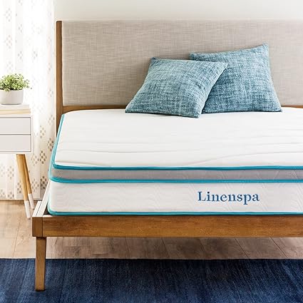 Linenspa Colchón híbrido, con espuma viscoelástica y muelles | Altura 20 cm | Firmeza Media | Oeko-Tex | 100x200 cm